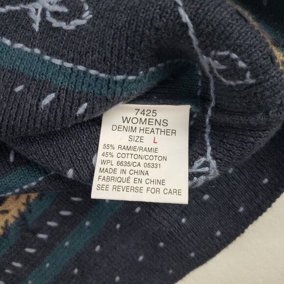 Vintage Woolrich Embroidered Sweater Women Large Blue Full Zip Cardigan Grandma - Picture 12 of 12